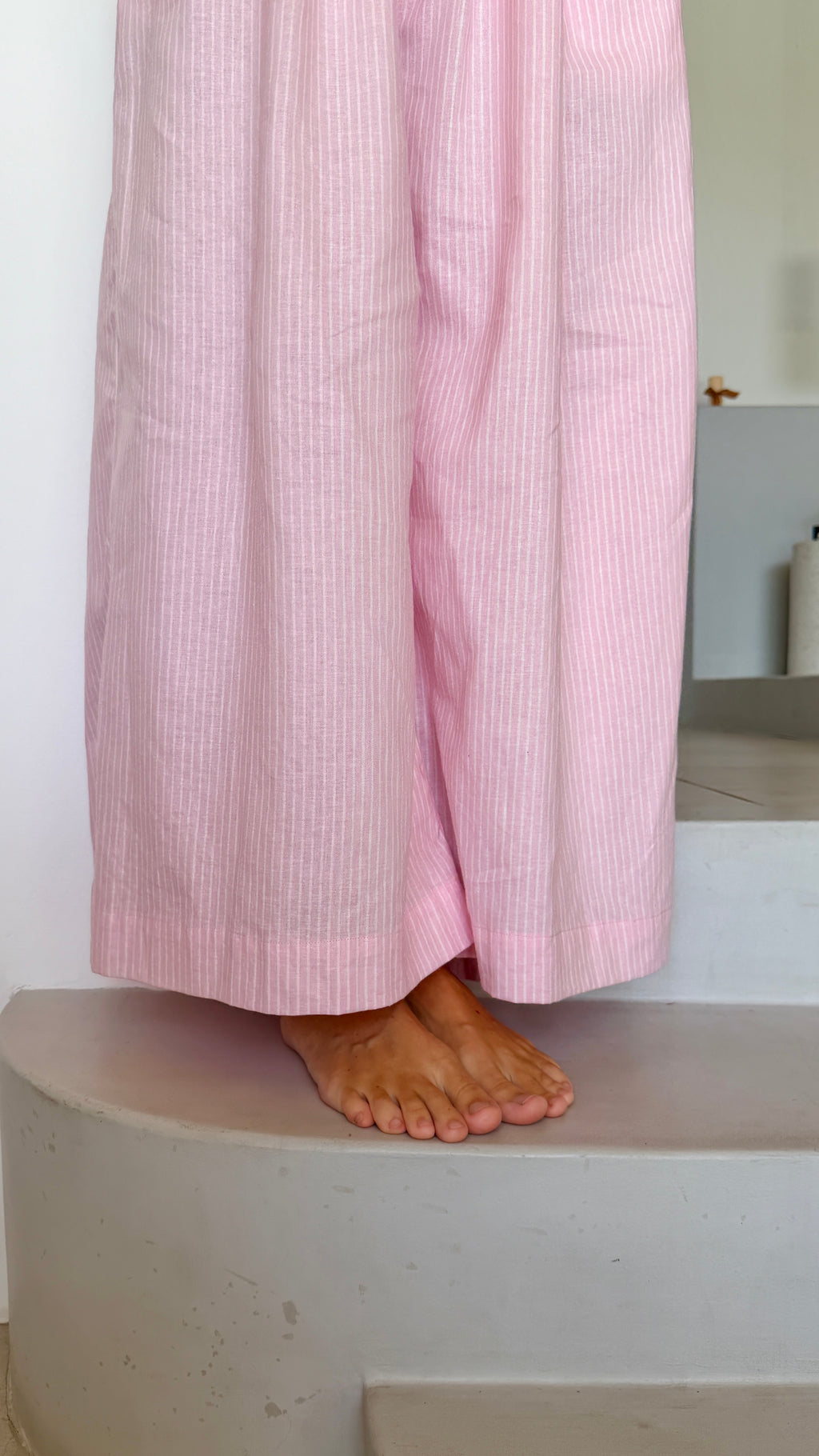 Pants “Santai di pantai” berry stripe